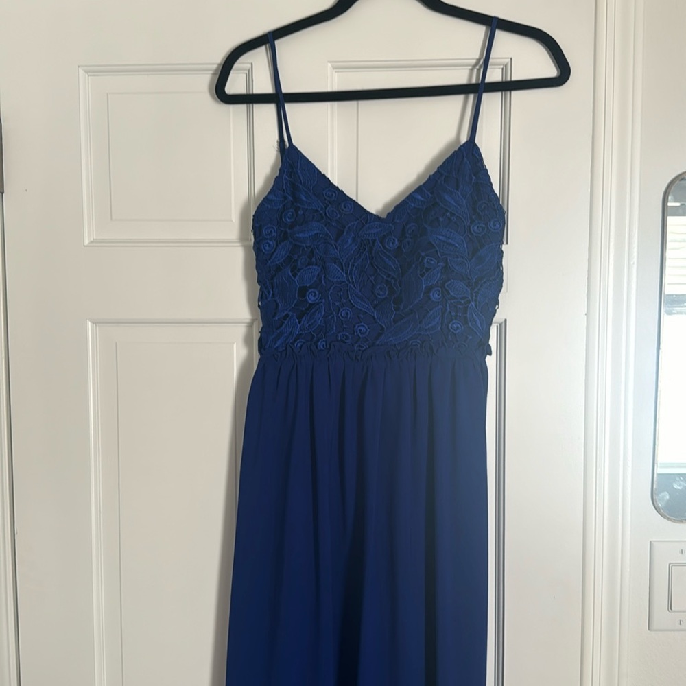 Blue Backless Maxi Dress!